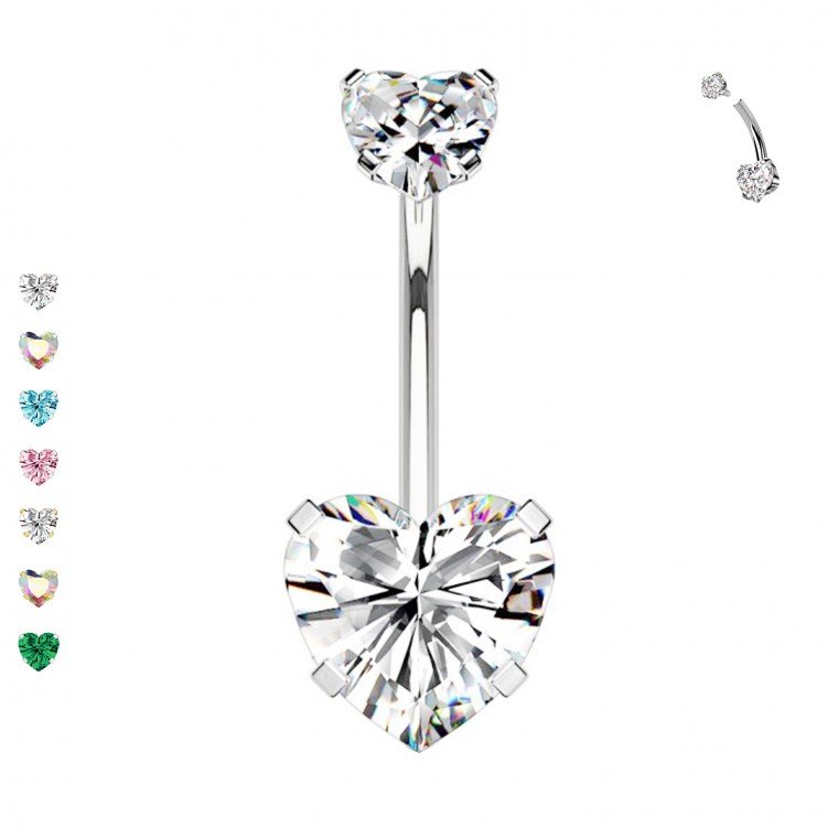  PD-216 Navel Piercing with Crystal 