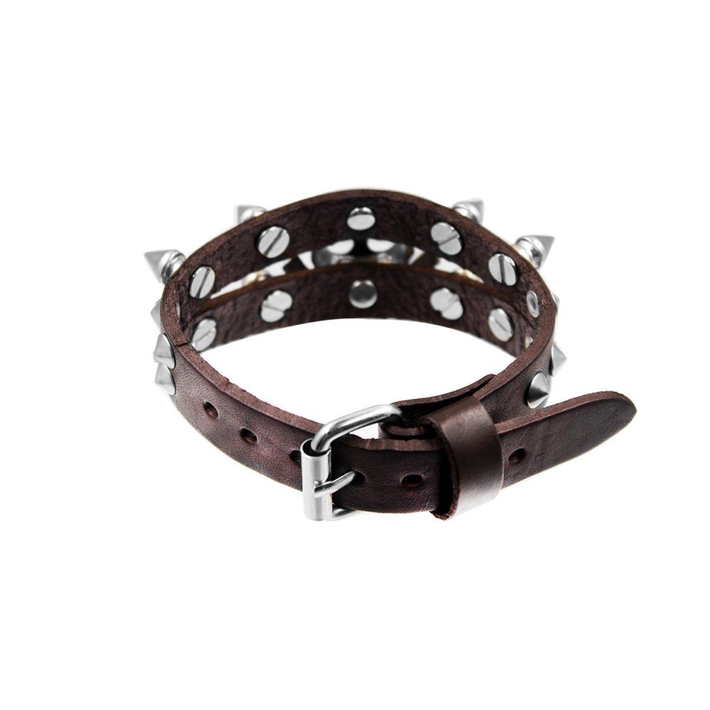 B-192 Bracciale Uomo in Pelle e Acciaio