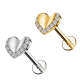 PC-177 Piercing Labret a Forma di Cuore con Cristalli con Filettatura Interna