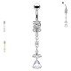 PD-277 Banana Navel Piercing Pendant with Pendant Crystals