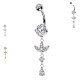 PD-278 Banana Navel Piercing Pendant with Pendant Crystals