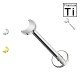 PWC-059 Piercing Labret in Titanio a Forma di Luna e con Filettatura Interna