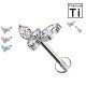 PWC-178 Piercing Labret in Titanio a forma di uccello con cristalli e con Filettatura Interna