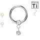 PWY-124 Piercing Cerchio Clicker in Titanio con pendente e cristalli