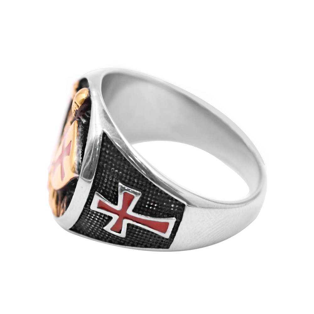 A-628-40 Ring with Knight and Red Cross